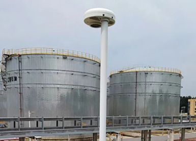 舟山某油污處理公司油庫區(qū)使用雷電預(yù)警系統(tǒng)-保障了財(cái)產(chǎn) 作業(yè)安全【杭州易造】